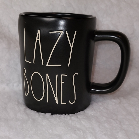 Rae Dunn Halloween Black Lazy Bones Mug - Picture 2 of 8